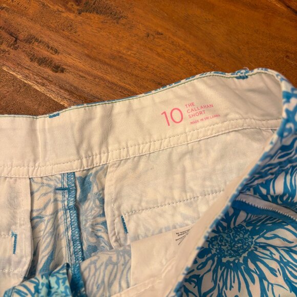 Lilly Pulitzer Womens Callahan Short Lion In The Sun Ariel Blue & White Size 10 - Picture 5 of 5